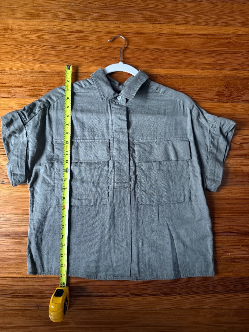 Banana Republic Short Sleeve Utility Shirt Jacket in Khaki Size S